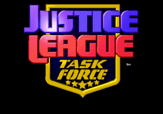 Justice League Task Force title screen for Sega Genesis